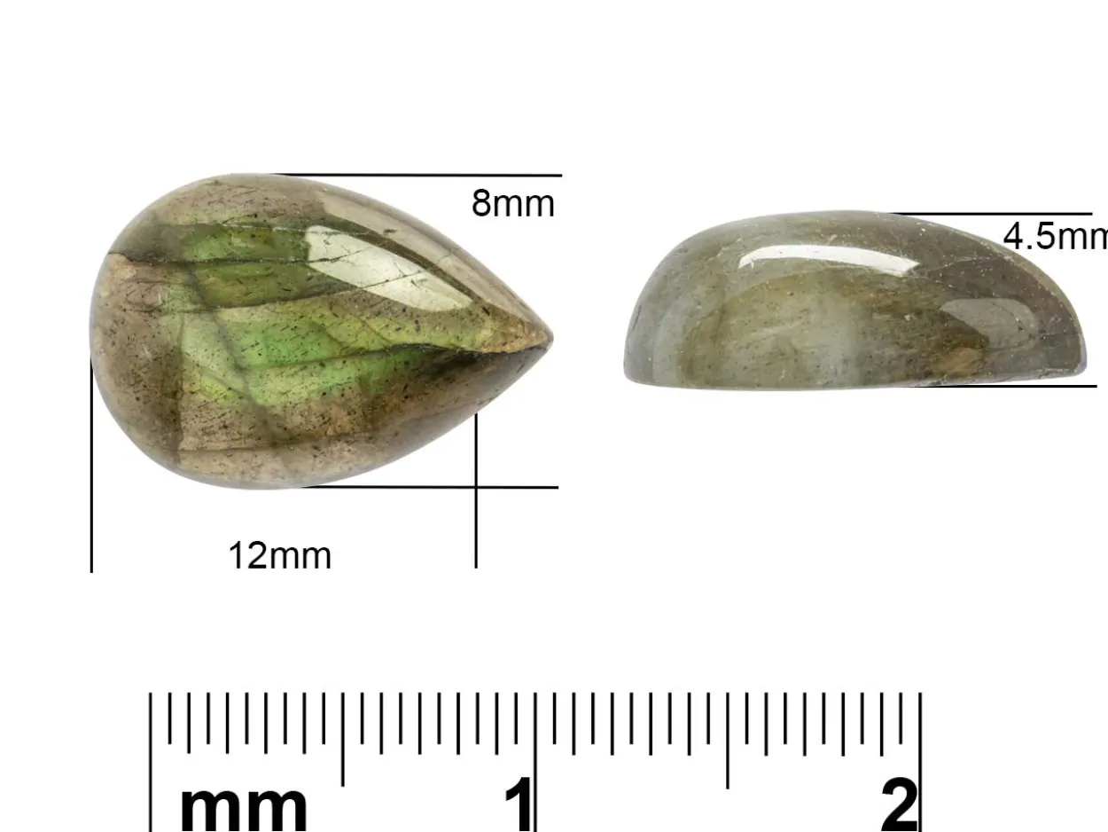 Labradorite, Pear Cabochon, 12x8mm