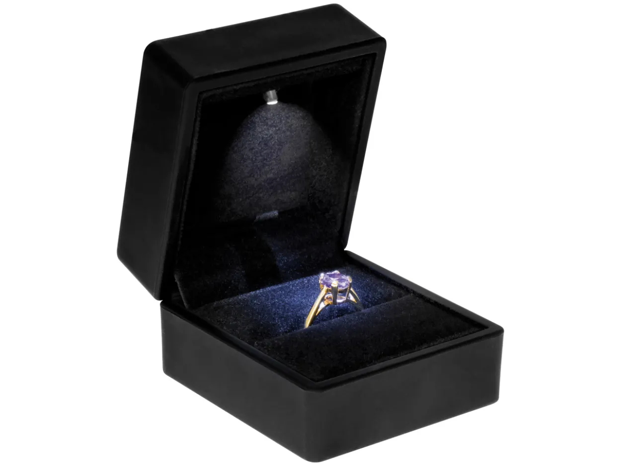 LED Black Jewellery Ring Box