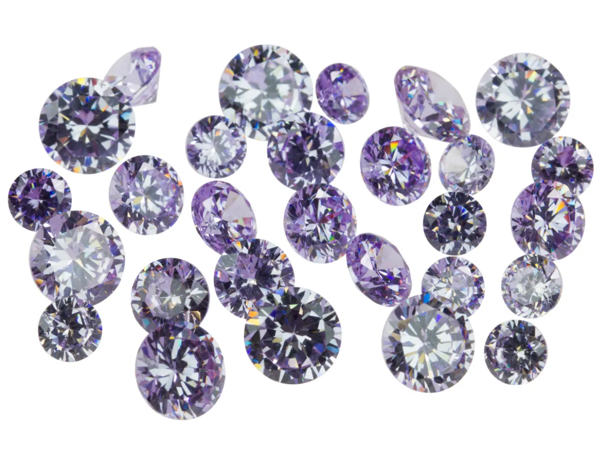 Lilac Cubic Zirconia, Round, 4,5,6mm, Pack of 28