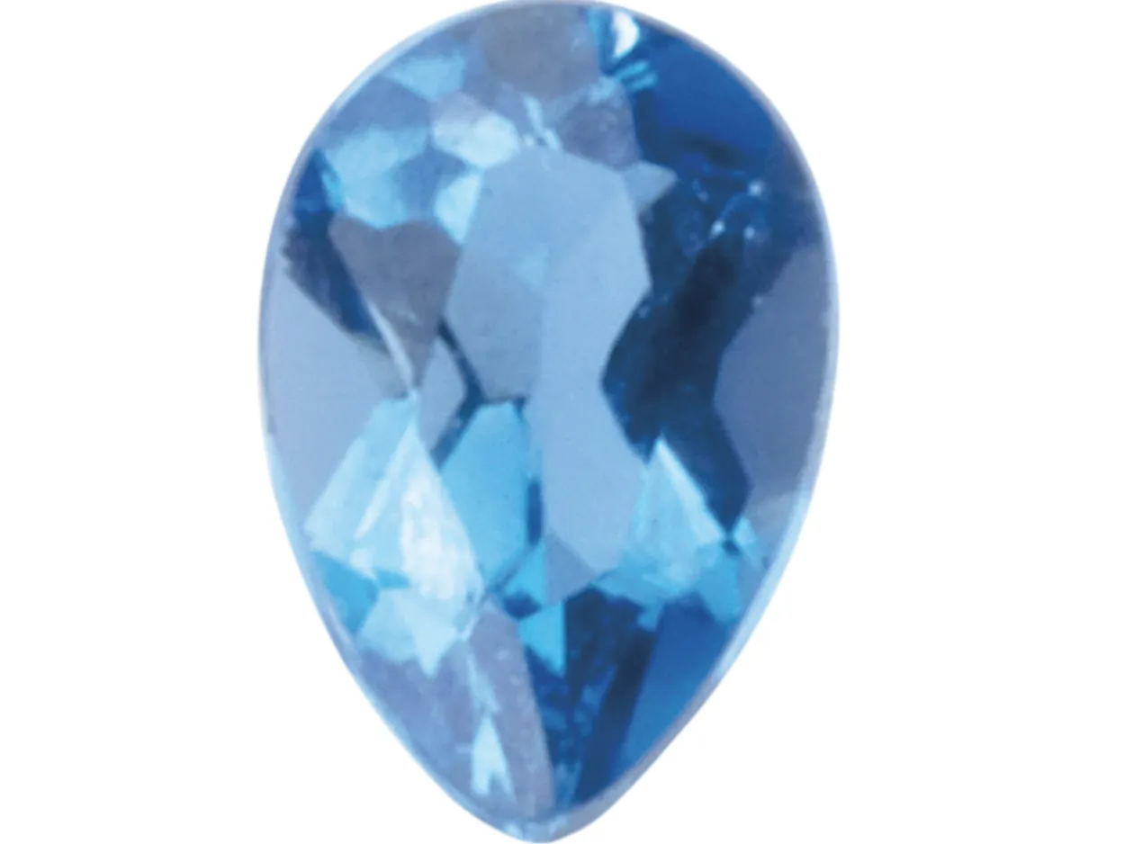 London Blue Topaz, Pear, 6x4mm, Treated