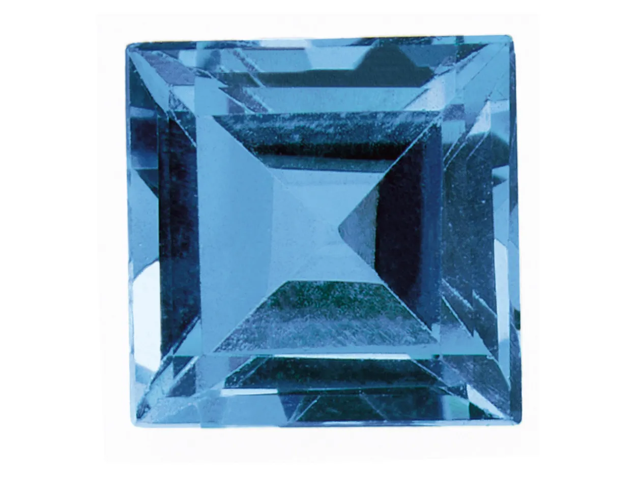 London Blue Topaz, Square, 4mm, Treated