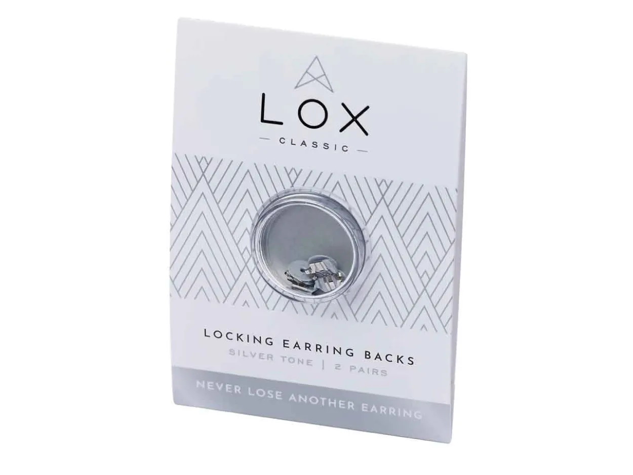 Lox Silver Tone Secure Earring Scrolls Pack of 4
