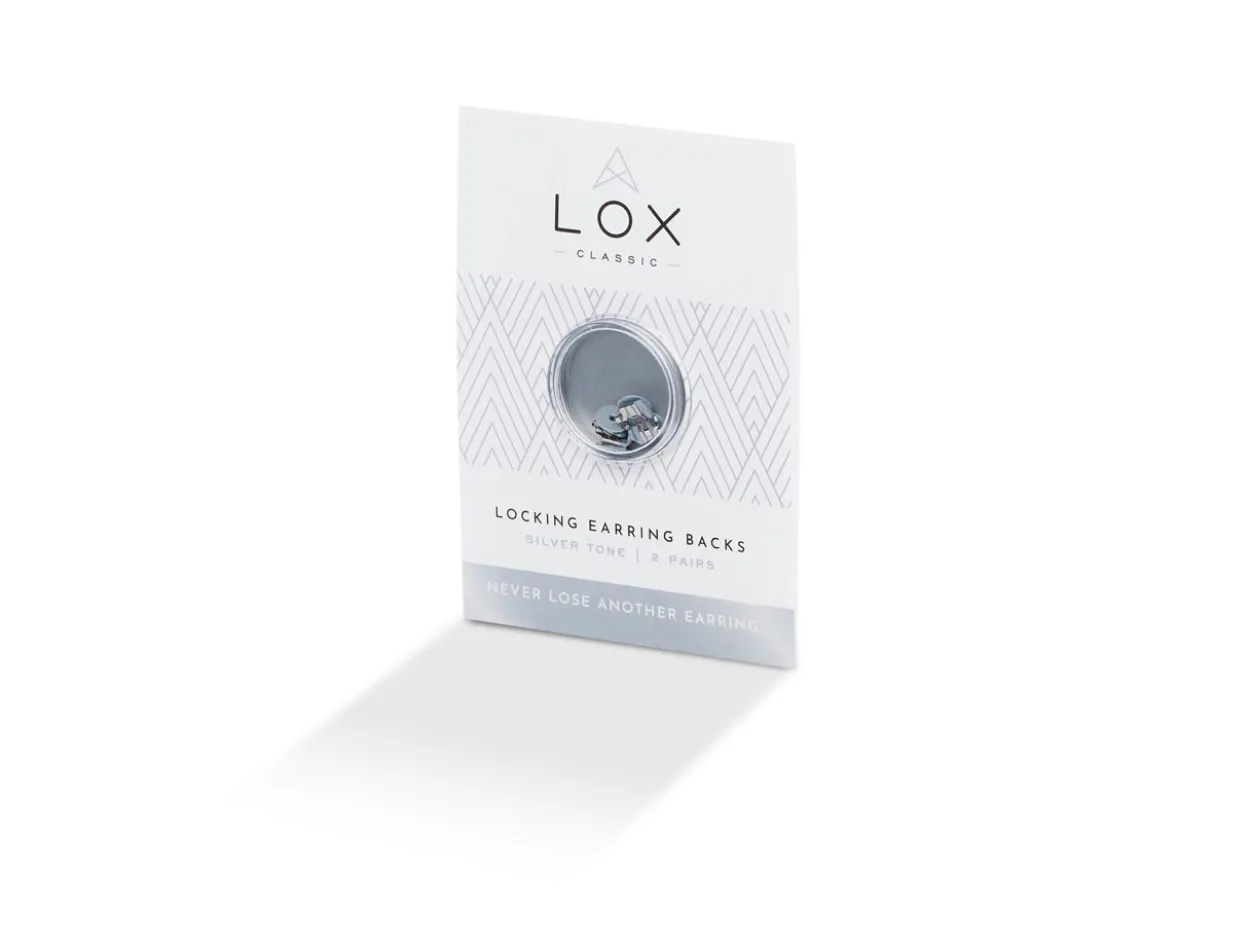 Lox Silver Tone Secure Earring Scrolls Pack of 4