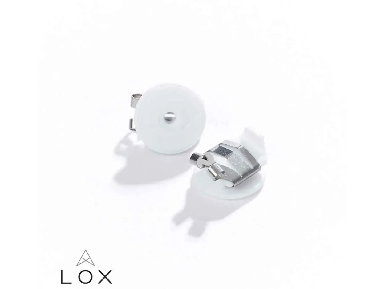 Lox Silver Tone Secure Earring Scrolls Pack of 4