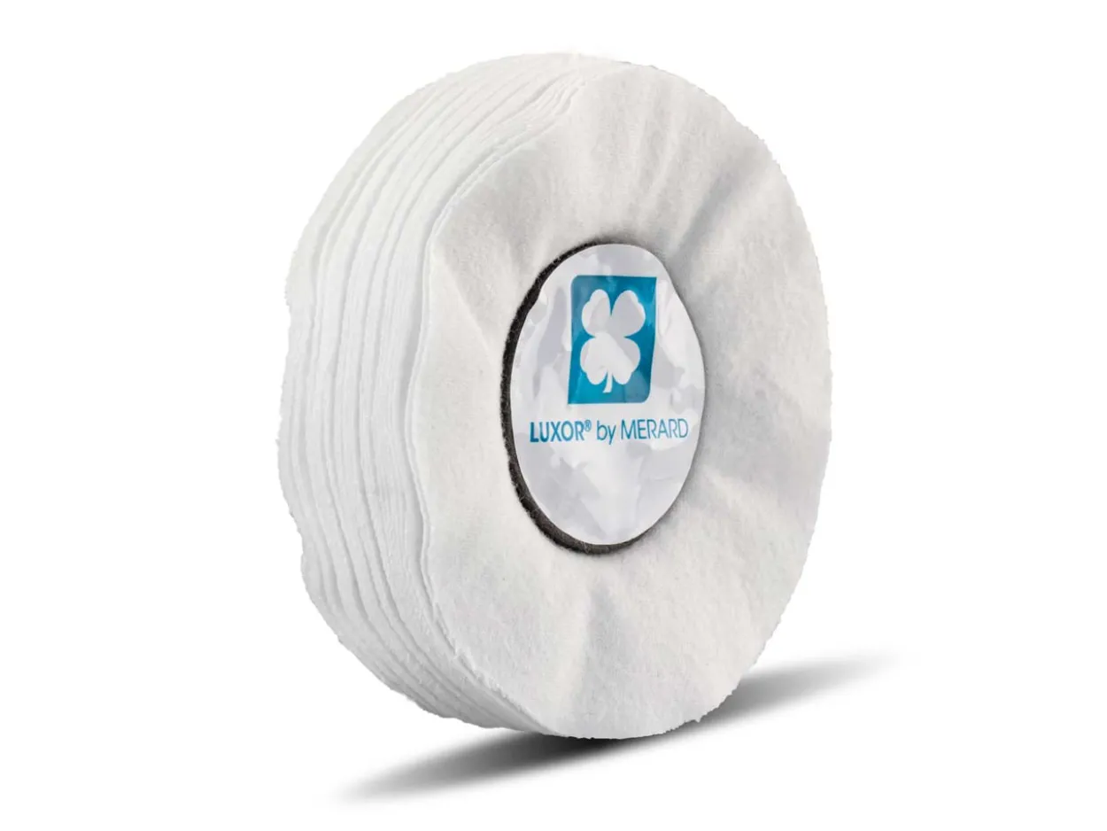 Luxor® Cotton Mop, Moc2, Thin, Soft White Flannel, 100mm X 6mm