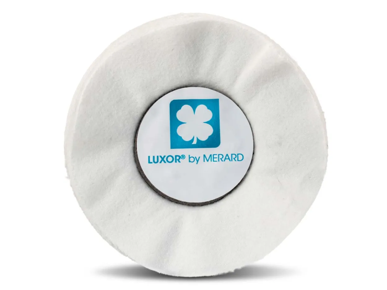 Luxor® Cotton Mop, Moc2, Thin, Soft White Flannel, 100mm X 6mm