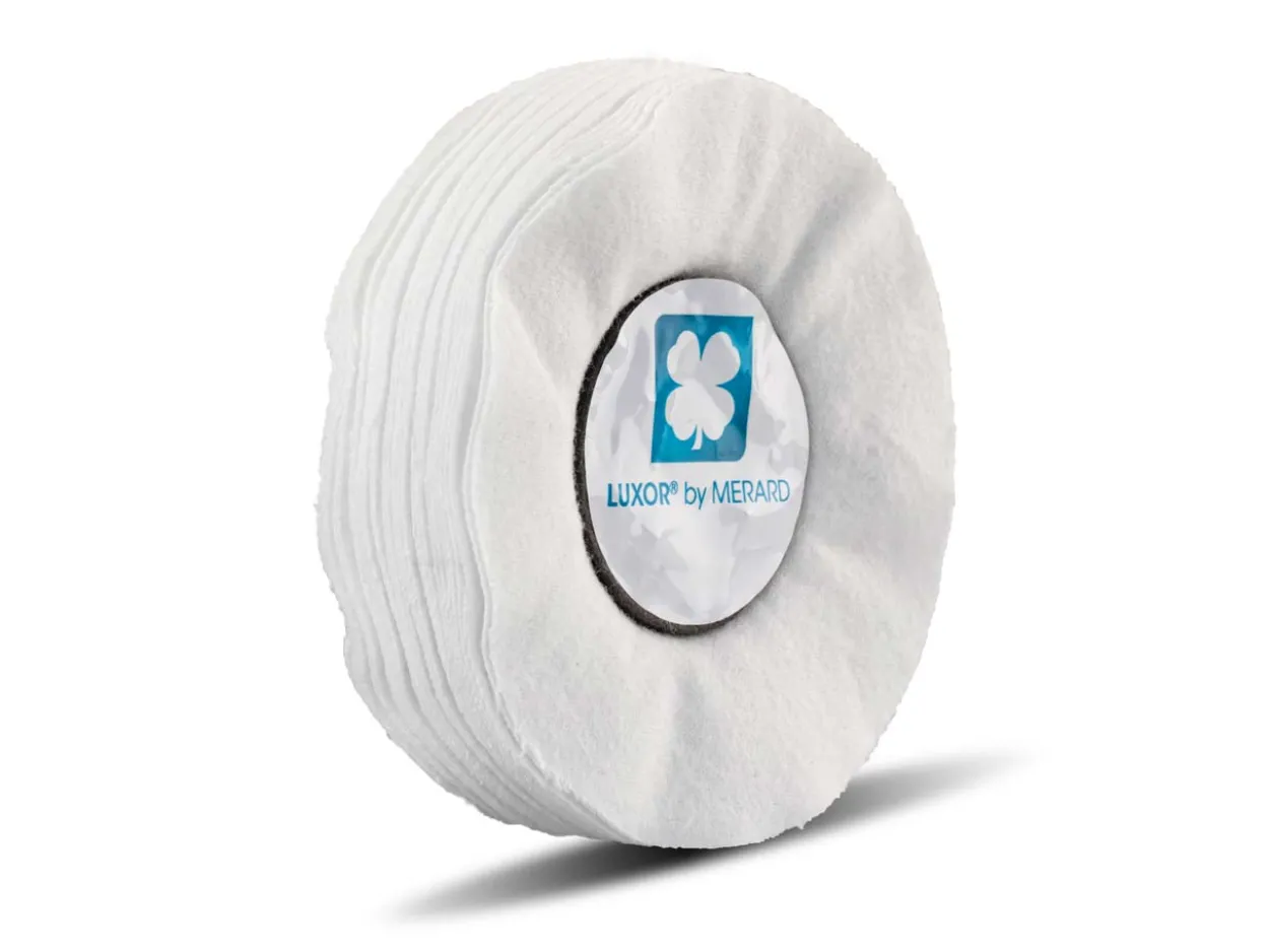 Luxor® Cotton Mop, Moc2, Thin, Soft White Flannel, 100mm X 6mm