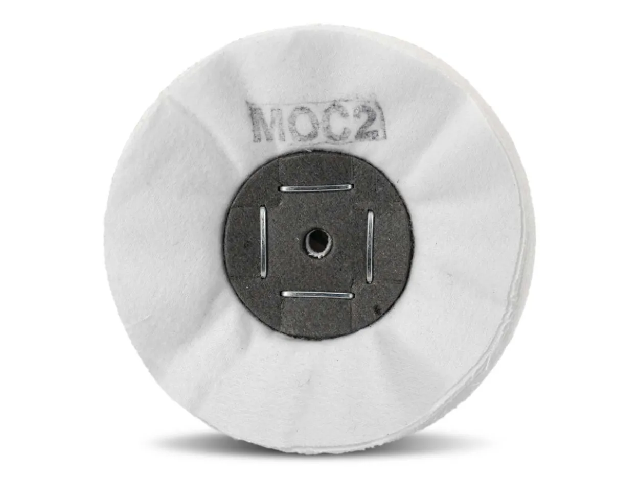 Luxor® Cotton Mop, Moc2, Thin, Soft White Flannel, 100mm X 6mm