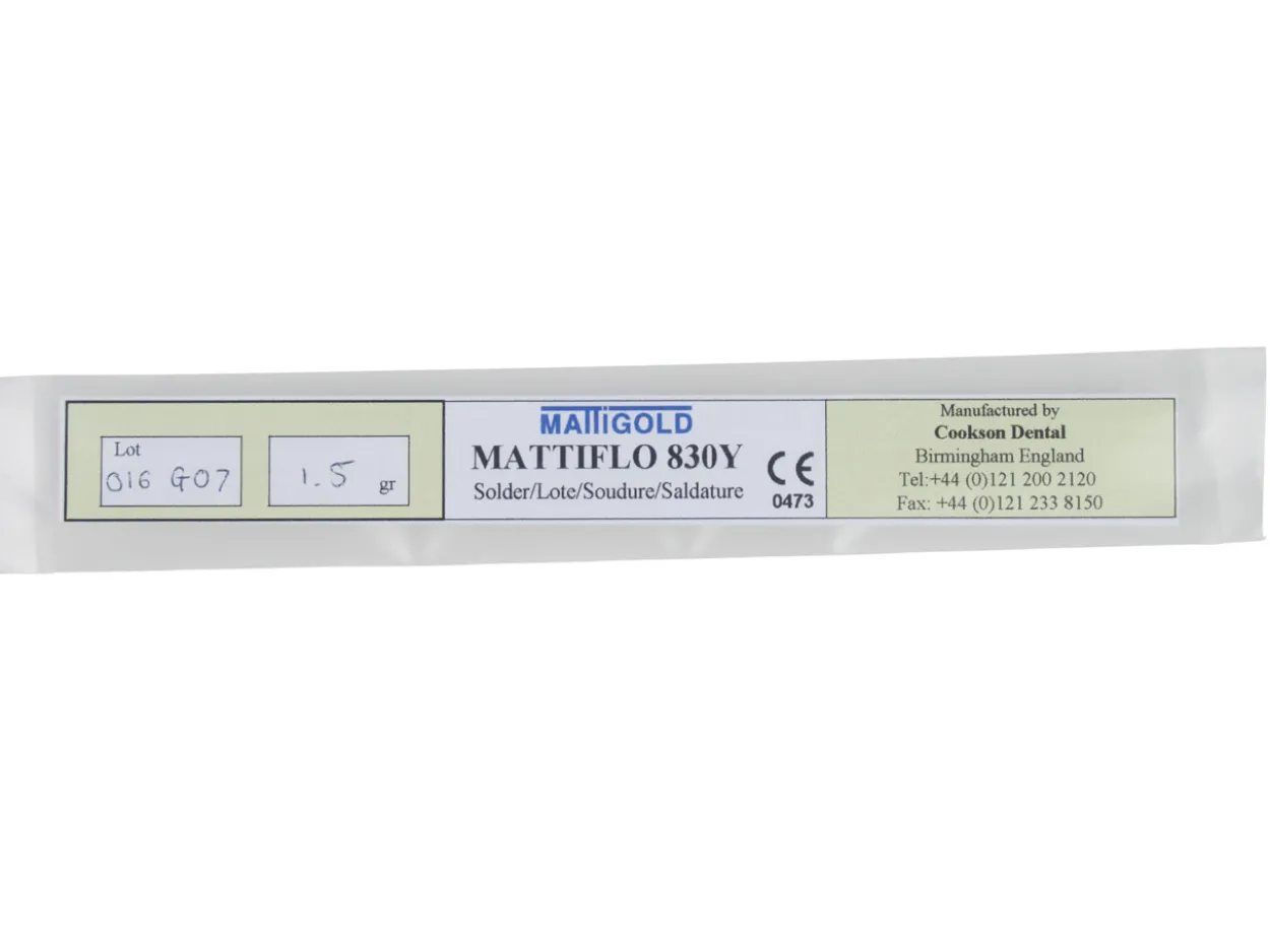 Mattiflo 830y Yellow Solder Rods, 150mm Length Rods
