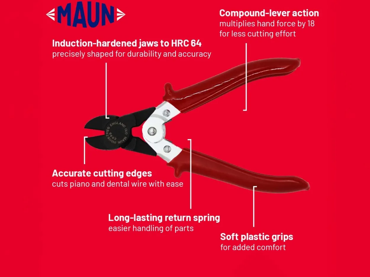 Maun Diagonal Cutting Pliers 140mm/5.5" Parallel Action, With Comfort Grip Handles, For Hard Wire