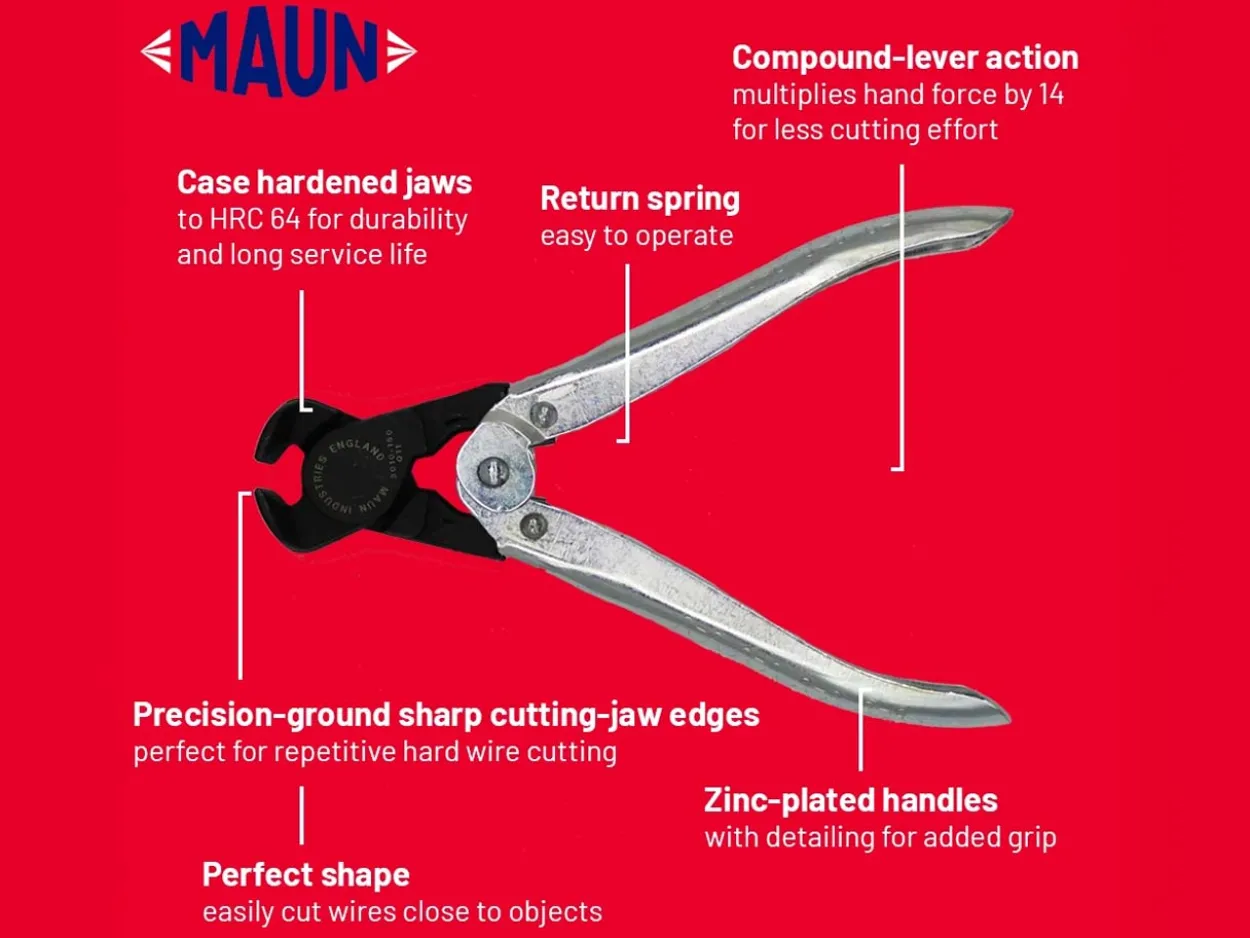 Maun End Cutting Pliers 150mm/6" Parallel Action, With Comfort Grip Handles, For Hard Wire