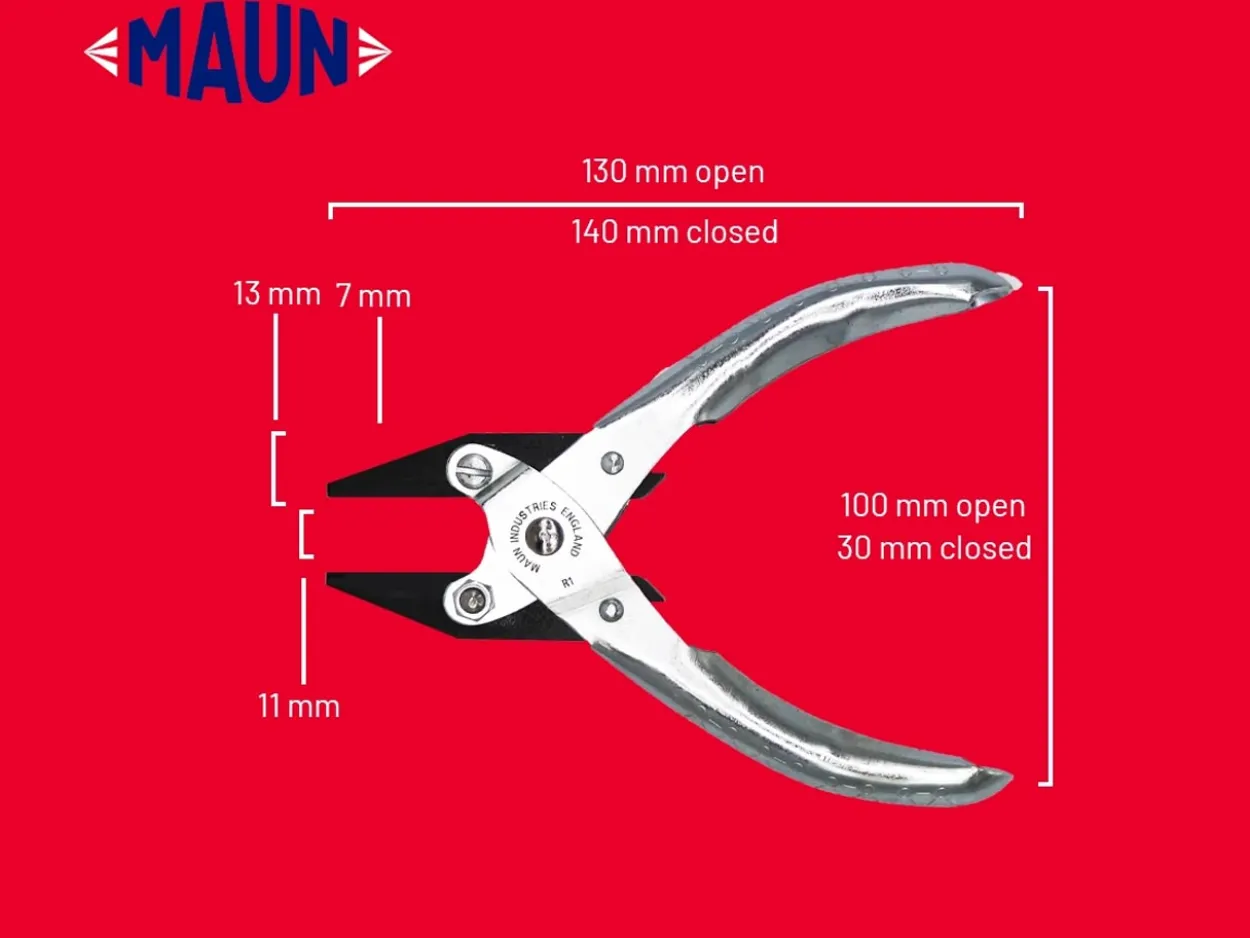 Maun Flat Nose Pliers 140mm/5.5" Parallel Action, With Smooth Jaws