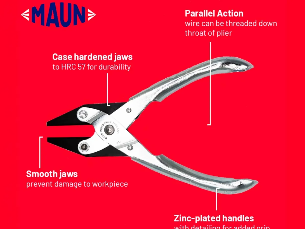 Maun Flat Nose Pliers 160mm/6.5" Parallel Action, With Smooth Jaws