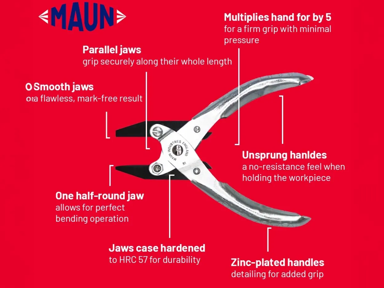 Maun Heavy Duty Ring Pliers 140mm/5.5" Parallel Action, With Smooth Jaws
