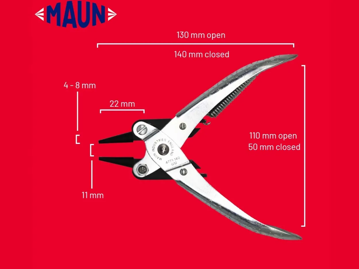 Maun Round Nose Pliers 140mm/5.5" Parallel Action