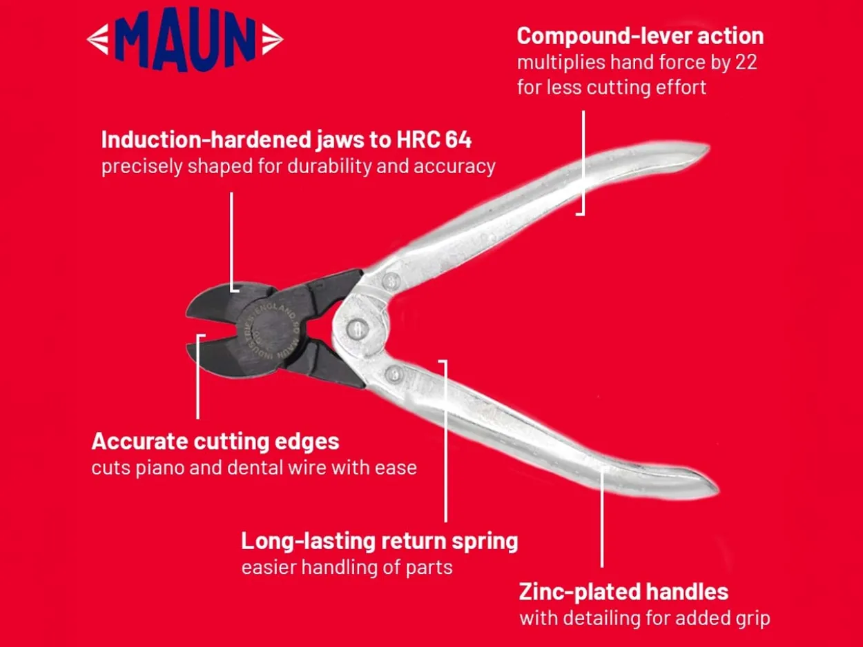 Maun Side Cutter Pliers 160mm/6.5" Parallel Action, For Hard Wire