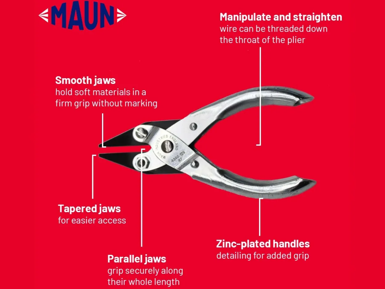 Maun Snipe Nose Pliers 125mm/5" Parallel Action, With Smooth Jaws