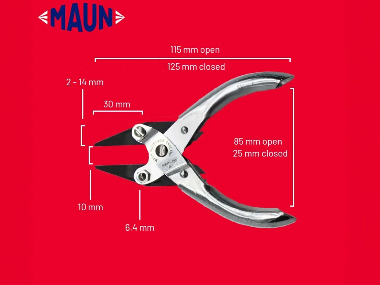 Maun Snipe Nose Pliers 125mm/5" Parallel Action, With Smooth Jaws