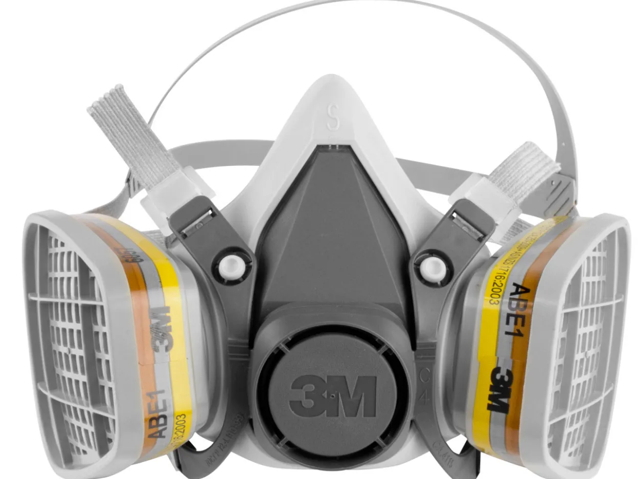 3M Half Face Mask 6100s With 2x 6057 Abe1 Filters Pack