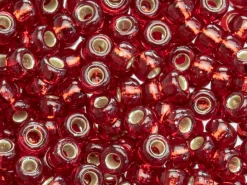 Miyuki 8/0 Round Seed Beads Seed Beads Silver Lined Ruby 22g Tube, Miyuki Code 11