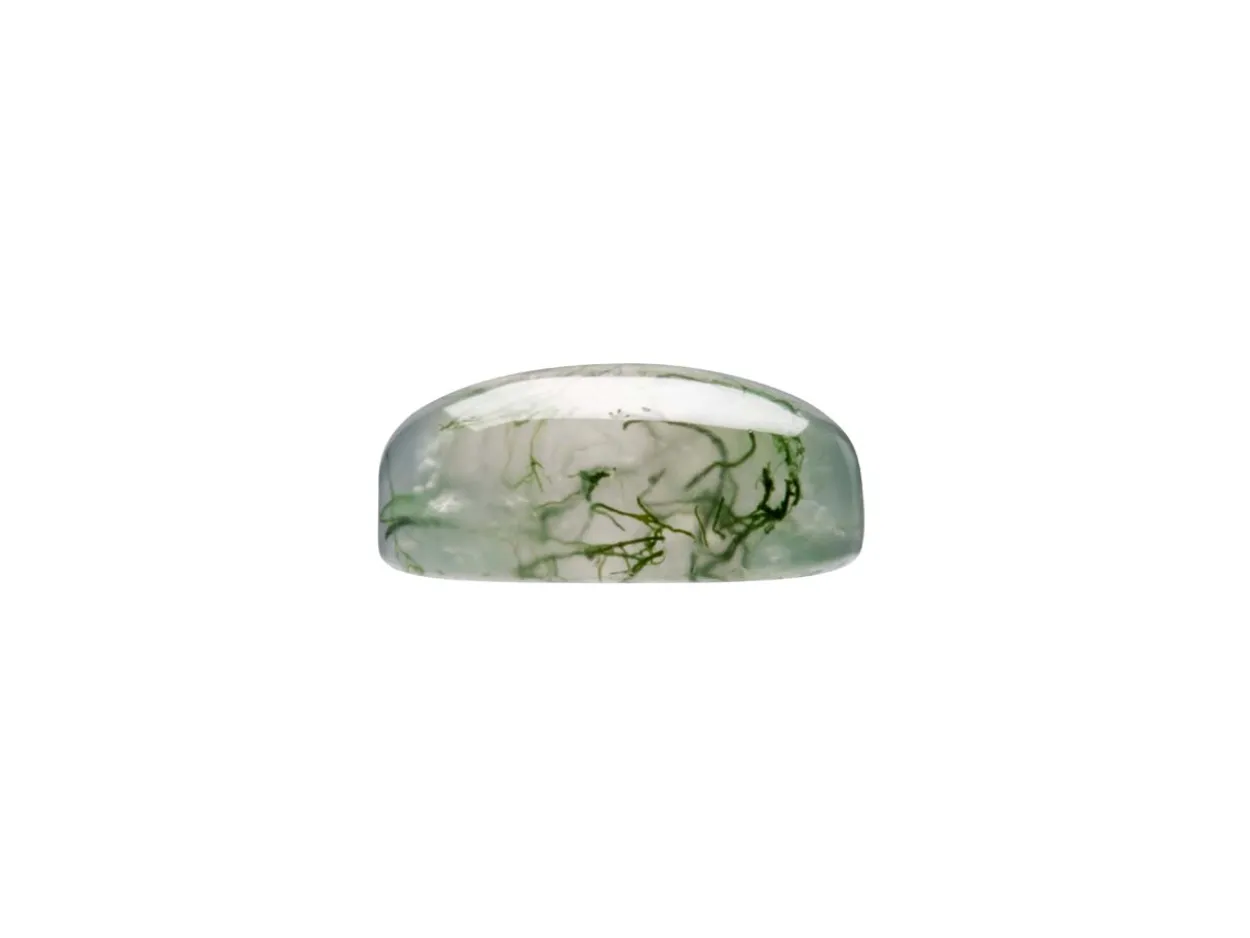 Moss Agate, Oval Cabochon 8x6mm
