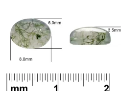 Moss Agate, Oval Cabochon 8x6mm