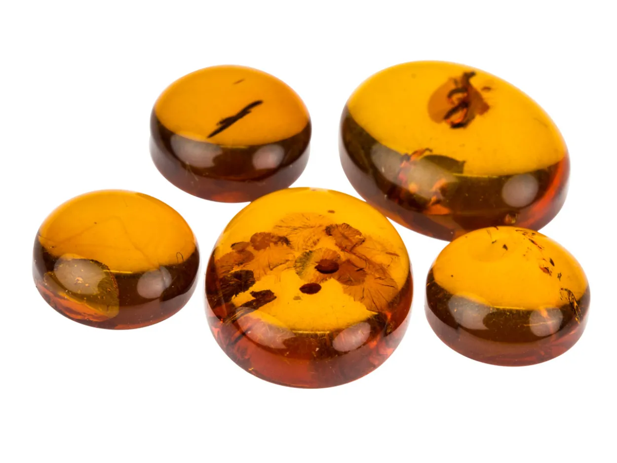 Natural Amber, Mixed Cabochon Set, Pack of 5