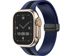 Navy And Black Dual Tone Silicone Strap For Apple Watch, Compatible With 38/40/41mm Models