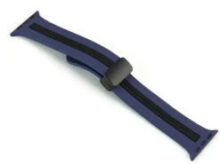 Navy And Black Dual Tone Silicone Strap For Apple Watch, Compatible With 38/40/41mm Models
