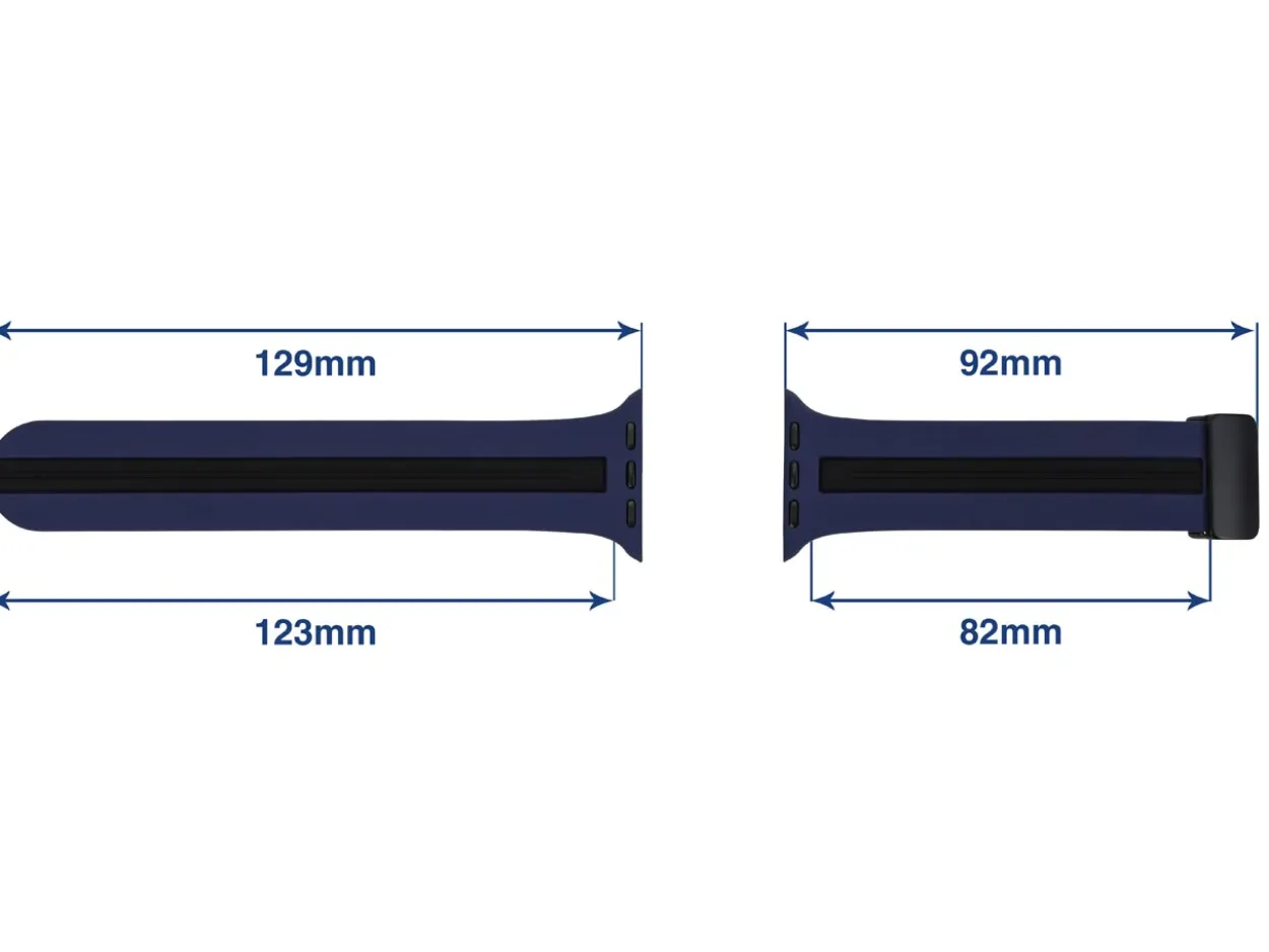 Navy And Black Dual Tone Silicone Strap For Apple Watch, Compatible With 42/44/45/49mm Models