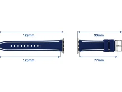 Navy And White Dual Tone Silicone Strap For Apple Watch, Compatible With 38/40/41mm Models