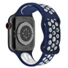 Navy Blue And White Dual Tone Silicone Strap For Apple Watch, Compatible With 38/40/41mm Models