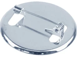 Nickel Plated Round Brooch Backs 25mm Pack of 6