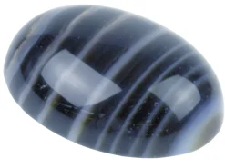 Onyx, Black And White Banded Oval Cabochon, 8x6mm