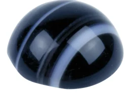 Onyx, Black And White Banded Round Cabochon, 8mm