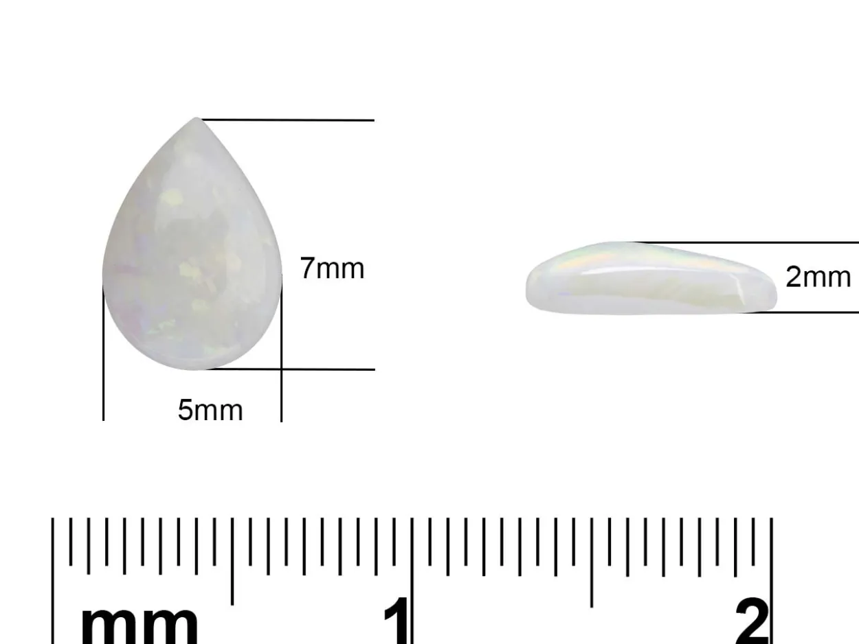 Opal, Pear Cabochon, 7x5mm
