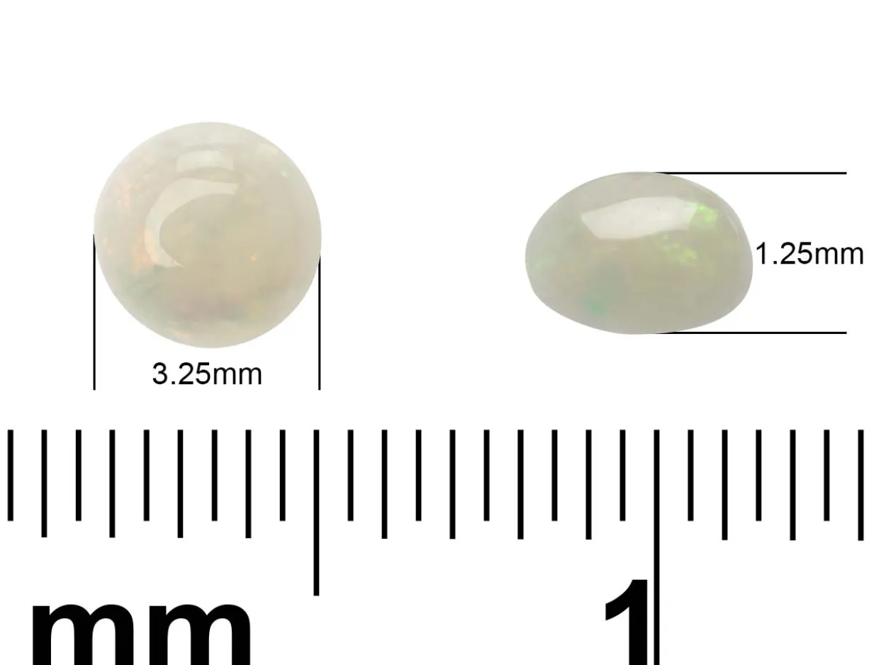 Opal, Round Cabochon, 3.25mm