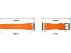 Orange Silicone Strap For Apple Watch, Compatible With 42/44/45/49mm Models