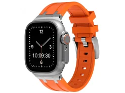 Orange Silicone Strap For Apple Watch, Compatible With 38/40/41mm Models