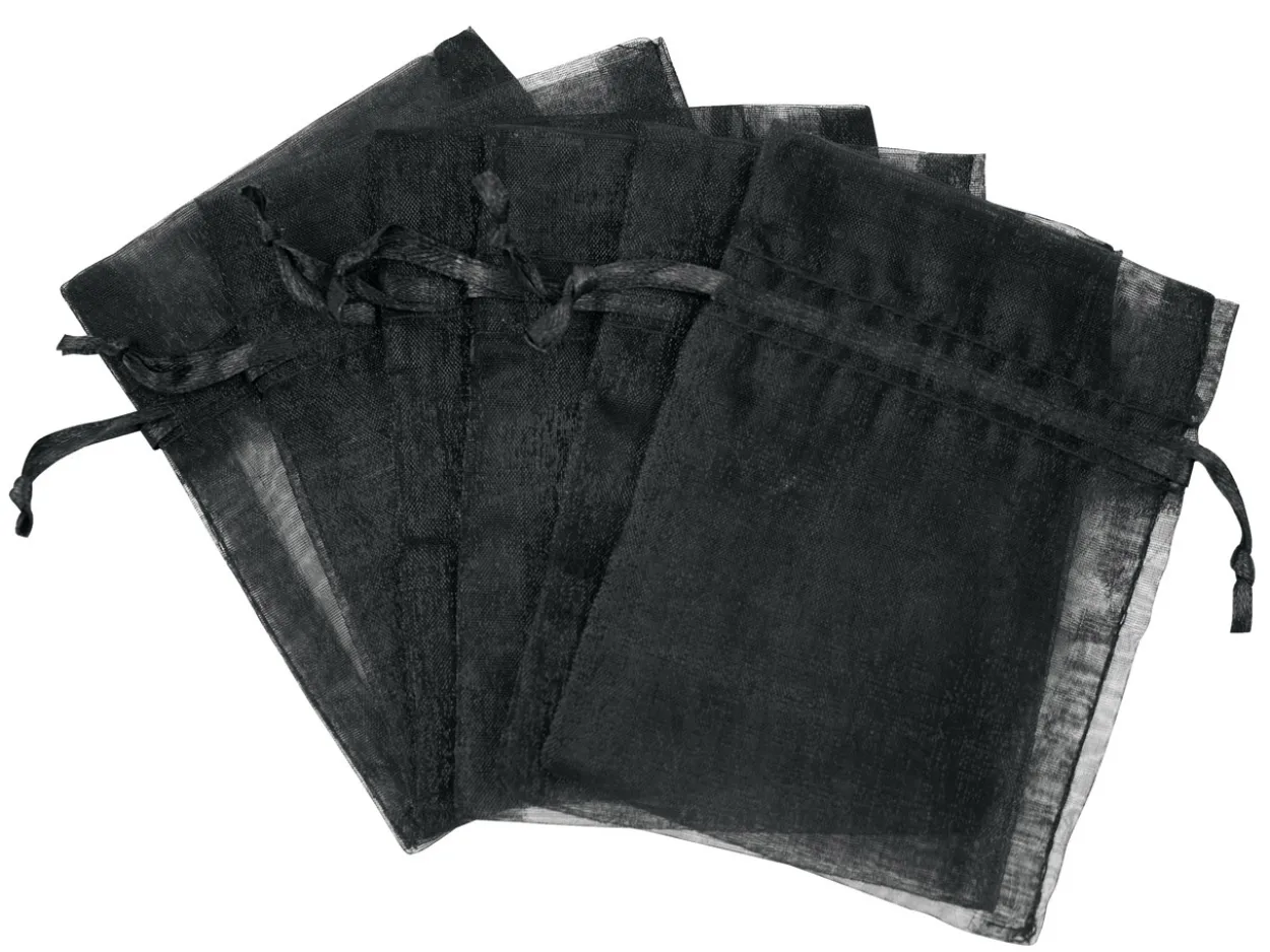 Organza Bags Black 7.6cm X 10cm Pack of 6