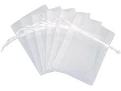 Organza Bags White 7.6cm X 10cm Pack of 6