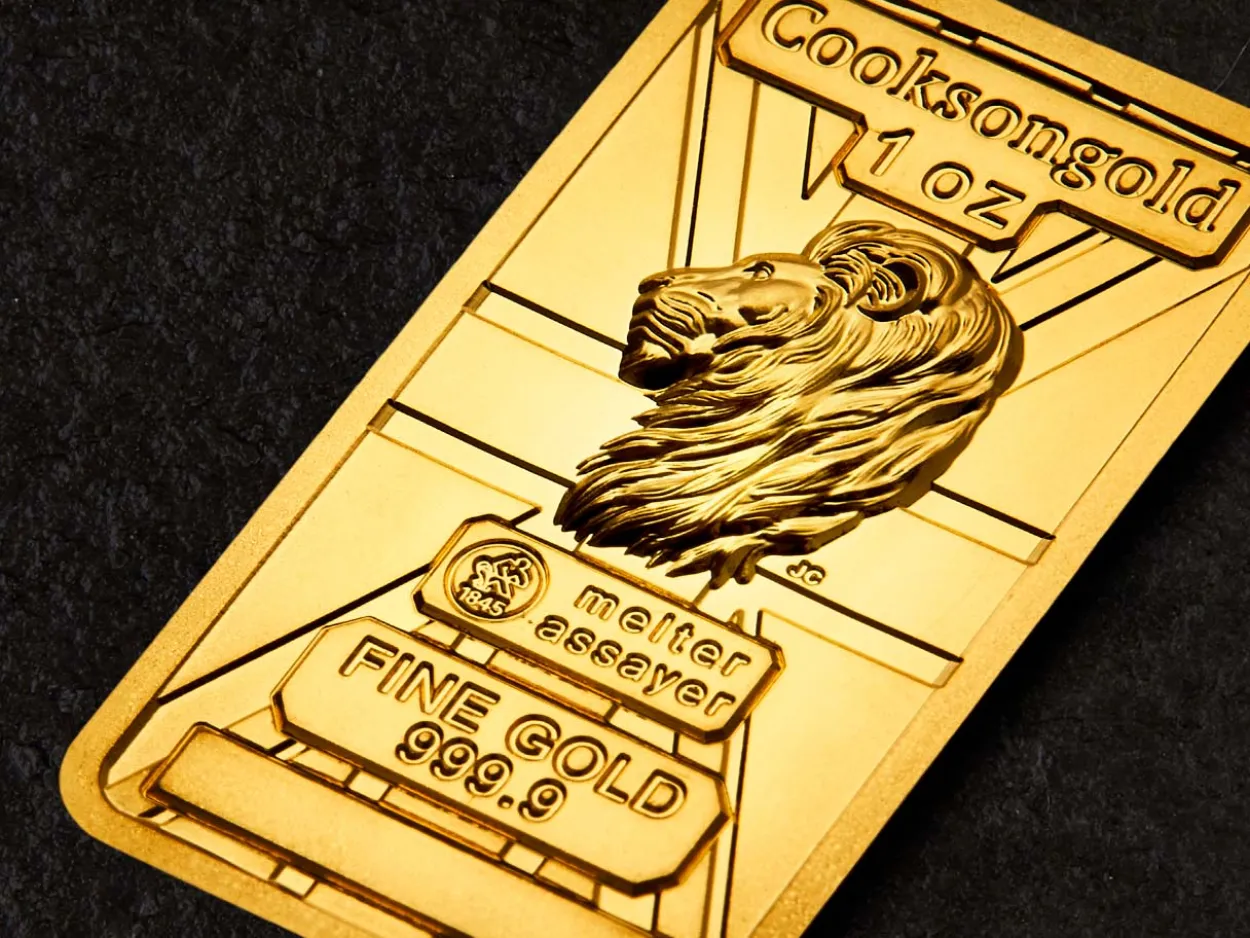 1oz Fine Gold Bar 999.9 - High Relief Lion's Head Collection Serialised