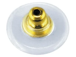 Plastic Ear Backs With Gold Plated Metal Centre Pack of 20