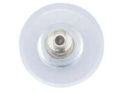 Plastic Ear Backs With Silver Plated Metal Centre Pack of 20