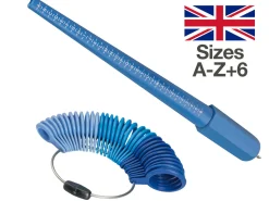 Plastic Ring Stick Mandrel And Gauge Tool Sizer Set UK Size A - Z+6