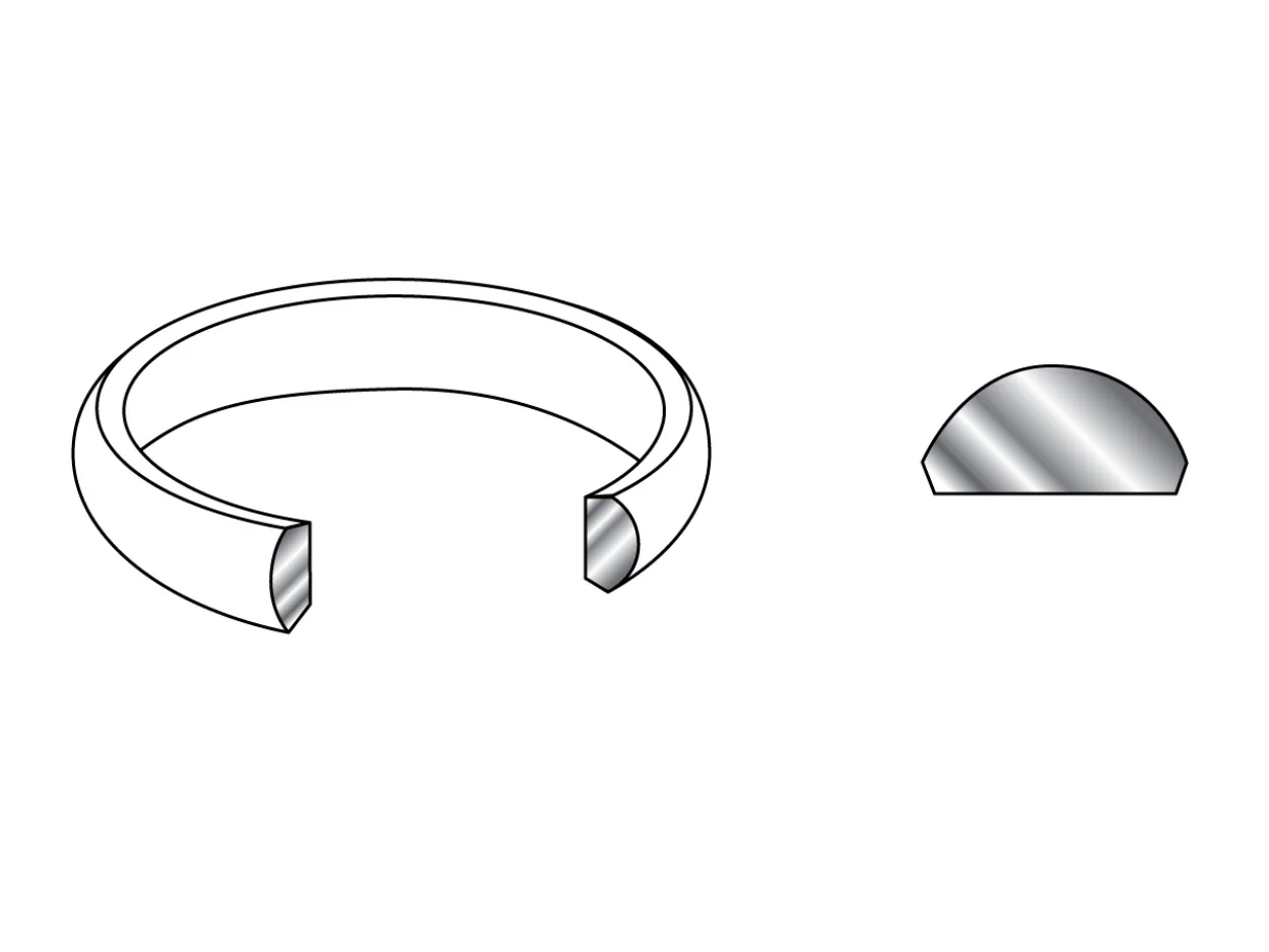 Platinum D Shape Wedding Ring 4.0mm, Size R, 7.5g Medium-weight, Hallmarked, Wall Thickness 1.58mm