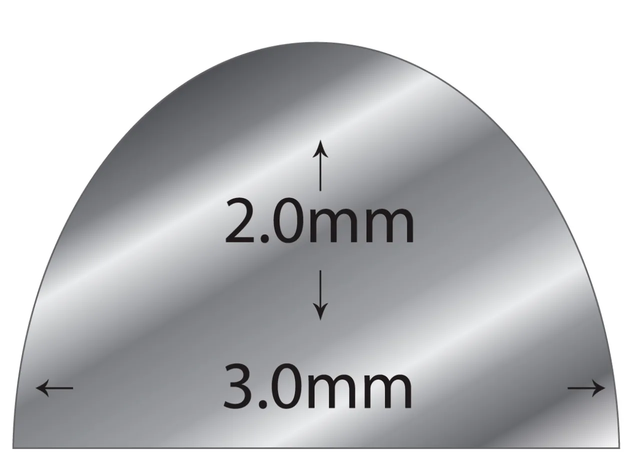 950 Platinum D Shape Wire 3.00mm X 2.00mm Fully Annealed