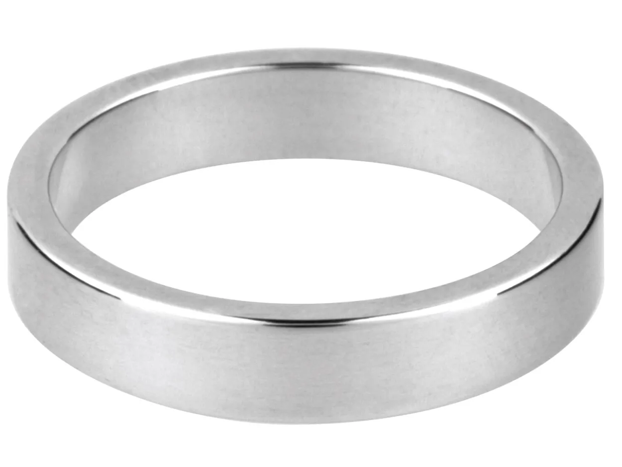 Platinum Flat Wedding Ring 3.0mm, Size K, 5.8g Heavyweight, Hallmarked, Wall Thickness 1.59mm