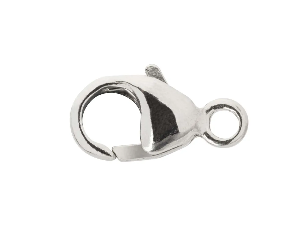 Platinum Heavy Oval Lobster Trigger Clasp Catch 9mm Baroque Shape Body
