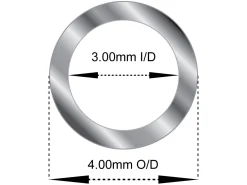 950 Platinum Tube, Ref 3, Outside Diameter 4.0mm, Inside Diameter 3.0mm, 0.5mm Wall Thickness